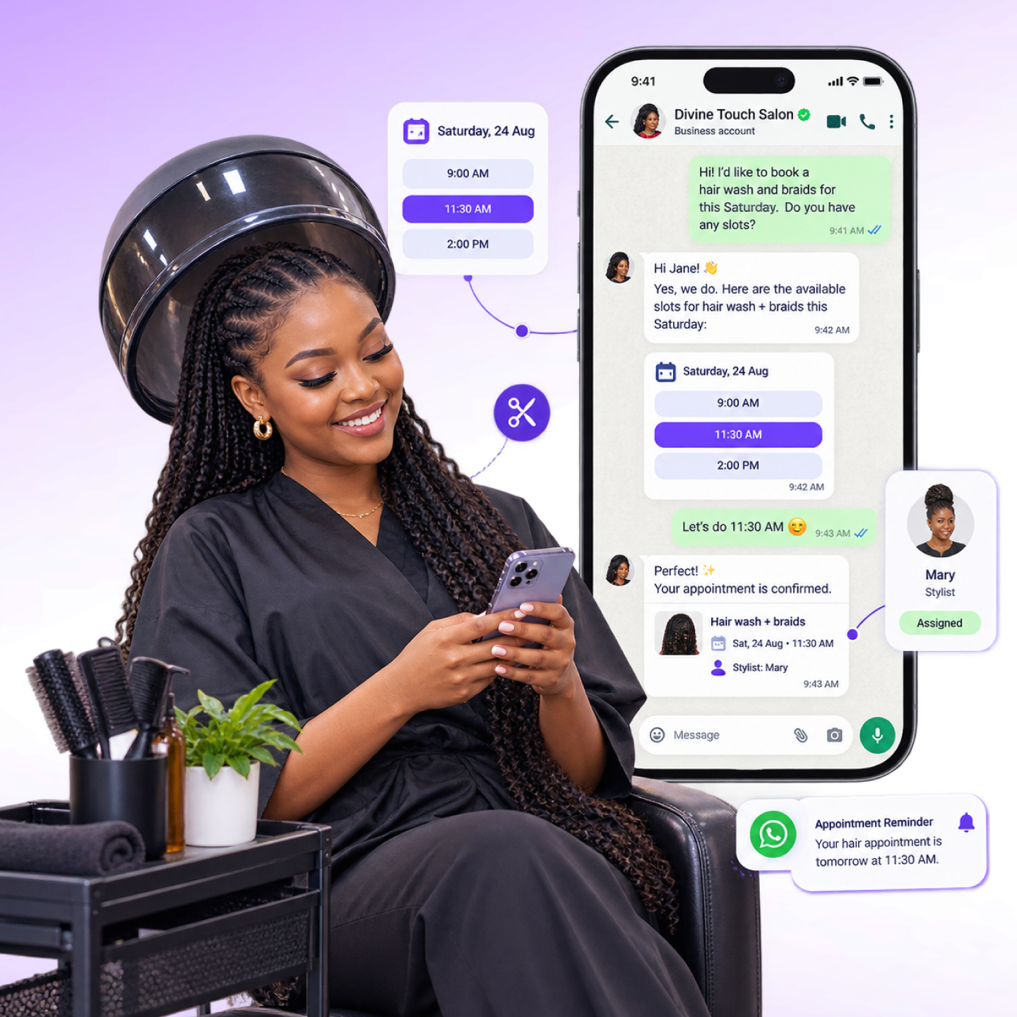 How Nautix appointments booking works: ask, offer slots, confirm, and remind
