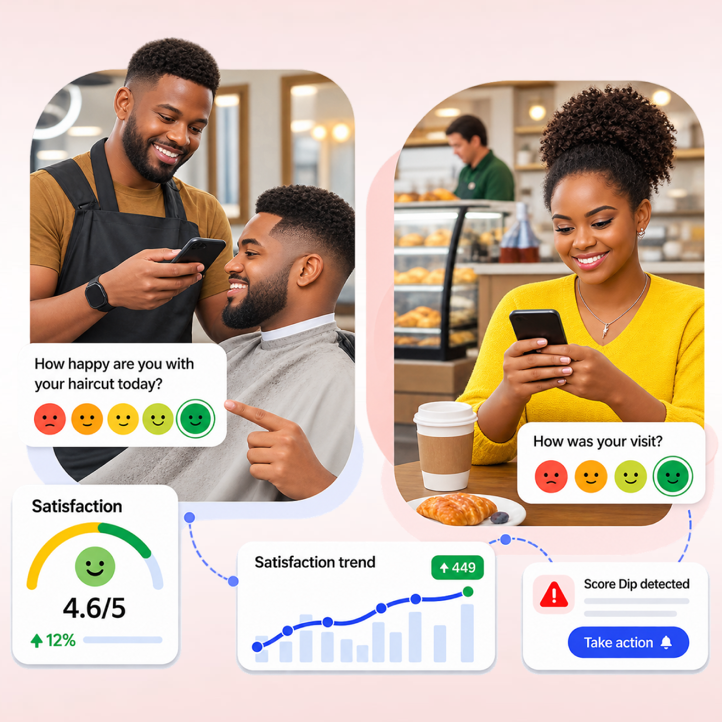 How Nautix CSAT works: ask, capture, track, and act on satisfaction scores
