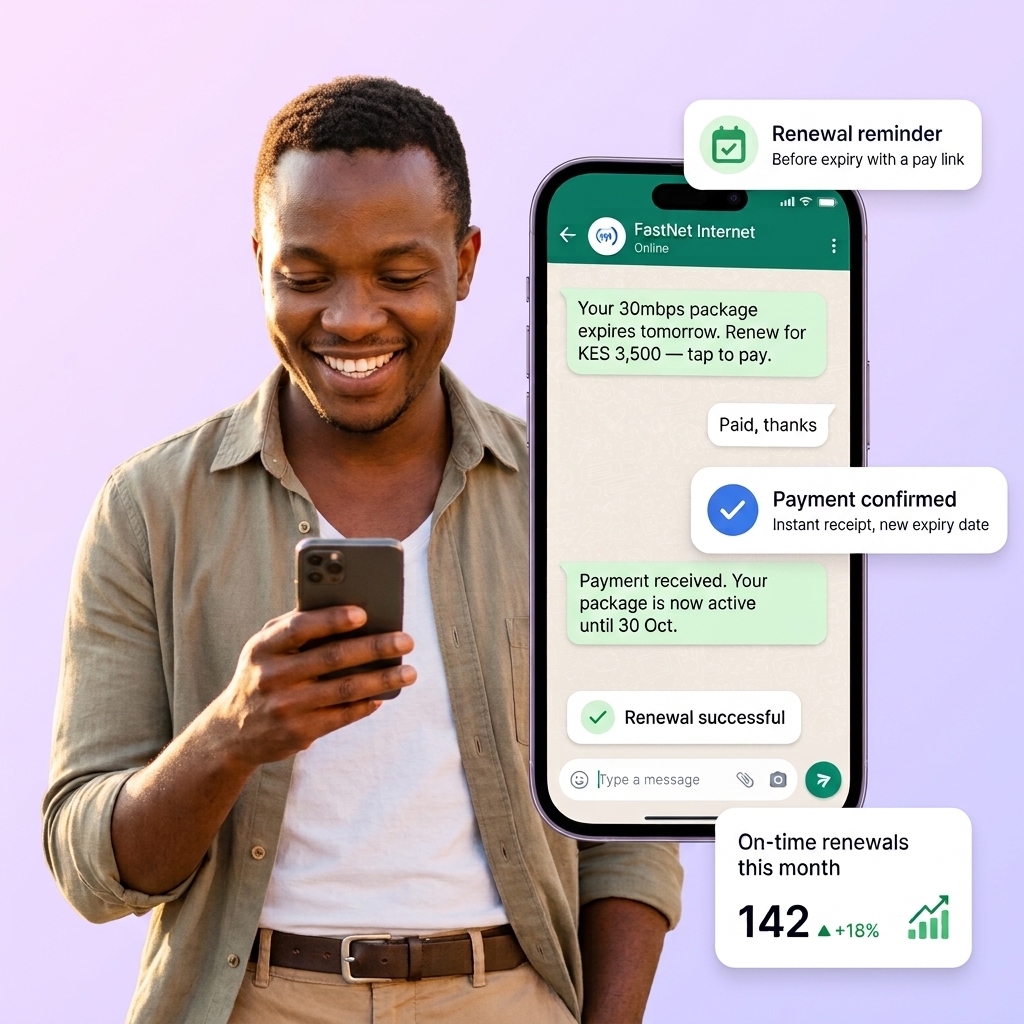 Nautix sending renewal and payment reminders to an ISP subscriber
