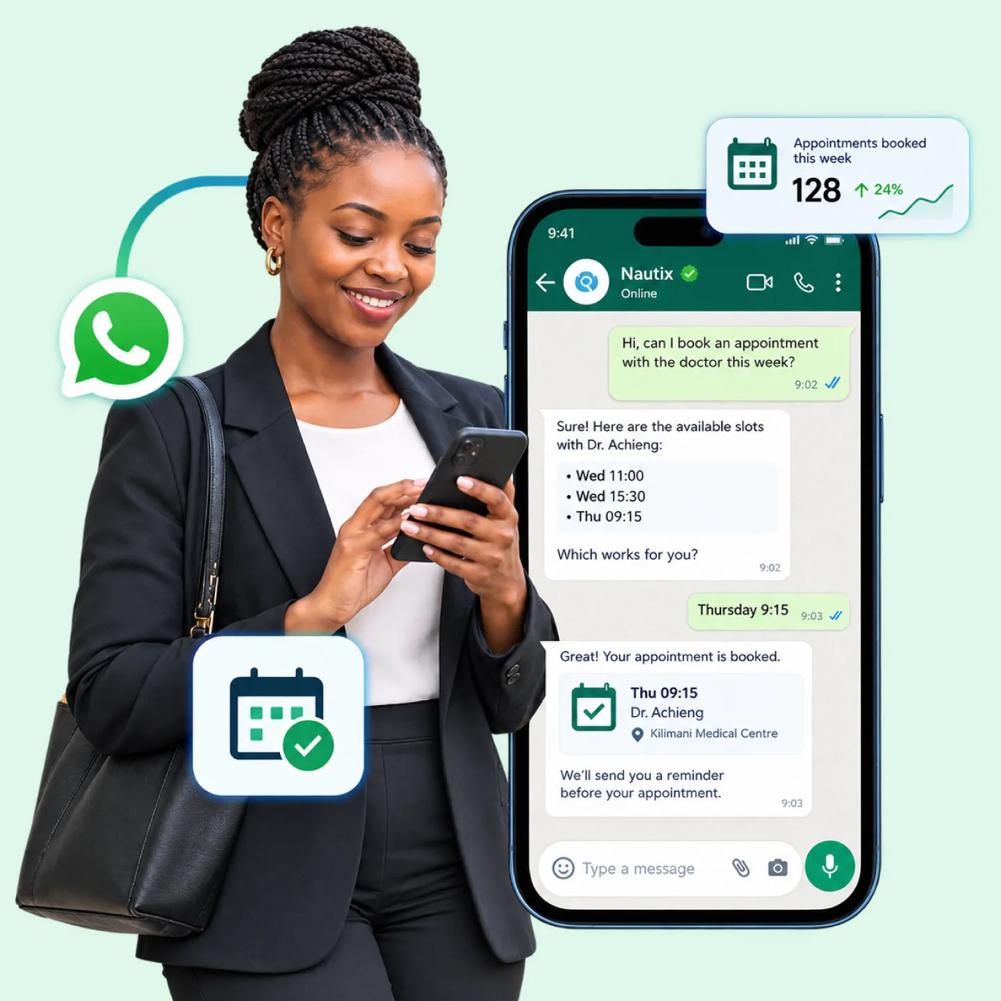 Nautix booking a consultation and sending reminder sequences